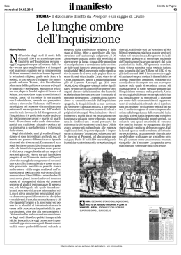 Le lunghe ombre dell`Inquisizione