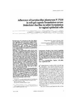 Adherence of Lactobacillus plantarum P 17630