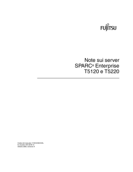 Note sui server SPARC Enterprise T5120 e T5220