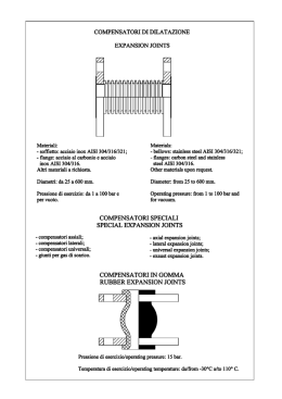 Datasheet PDF compensatori di dilatazione