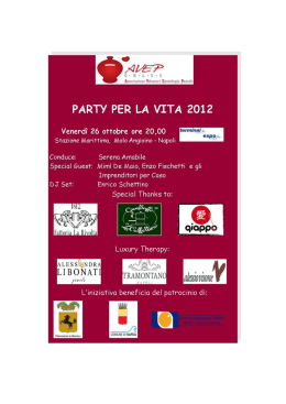 PARTY PER LA VITA 2012