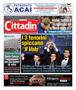 18 FEBBRAiO 2015 - Il giornale italiano primo in Québec e in Canada