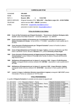 curriculum vitae - Istituto Tecnico Economico Macedonio Melloni