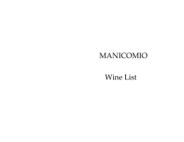 MANICOMIO Wine List