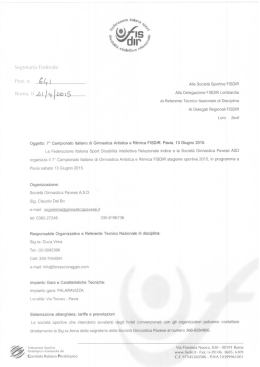 Circolare Campionato Italiano Ginnastica Artistica e Ritmica