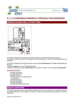 S. C. di CHIRURGIA GENERALE OSPEDALE SAN BASSIANO