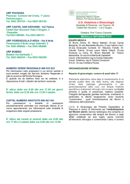 U.O. Ostetricia e Ginecologia MODULO INFORMATIVO