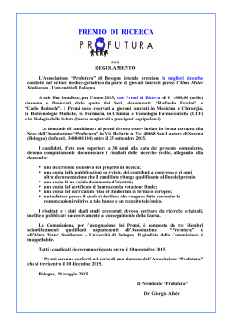 Bando Premio di Ricerca Profutura