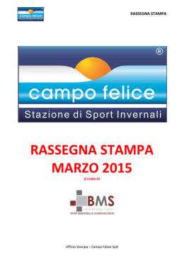 Rassegna stampa CF marzo 2015