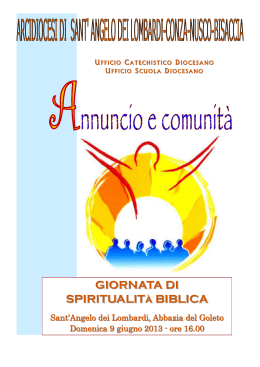 giornata di spiritualità biblica - diocesi di Sant`Angelo dei Lombardi