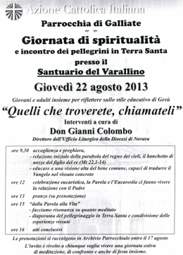 Giornata di spiritualit&agrave;