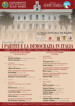 I PARTITI E LA DEMOCRAZIA IN ITALIA