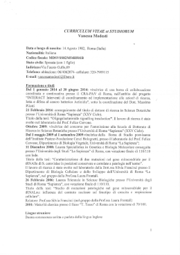 CURRICULUM VITAE et STUDIOR UM Vanessa Modesti Data