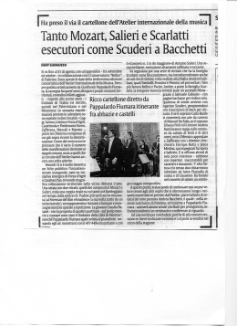 Tanto Mozart, Salieri e Scarlatti