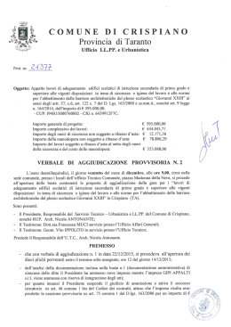 verbale di aggiudicazione provvisoria gara di appalto lavori di