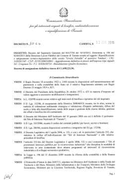 OGGETTO: Decreto del Segretario Generale del