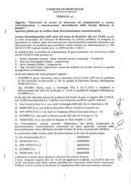 Verbale apertura plichi contenente documentazione amministrativa