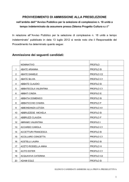 (avviso 18 unità - provvedimento ammissione ed esclusione 01 10