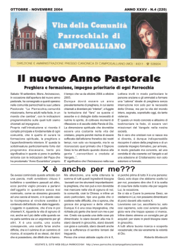 Il nuovo Anno Pastorale