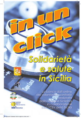 Solidariet&agrave; e salute in Sicilia