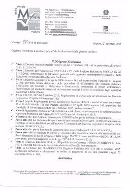 DETERMINA A CONTRARRE PER AFFIDO