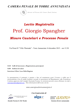 Prof. Giorgio Spangher - Camera Penale Torre Annunziata