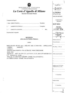 La Corte d`Appello di Milano