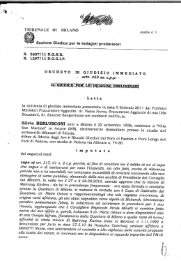 leggi il decreto di giudizio immediato