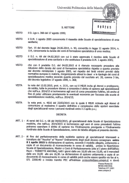 Decreto Rettorale n, 265 - Università Politecnica delle Marche