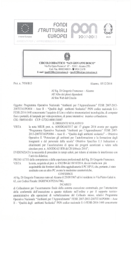 Incarico collaudatore (pubblicato il 06/12/2014)