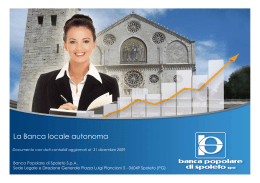La Banca locale autonoma - Banca Popolare di Spoleto