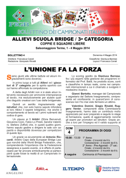 Bollettino n°4 - Federazione Italiana Gioco Bridge