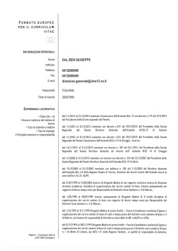 Curriculum vitae - Azienda Ulss 12 veneziana