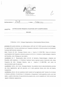 ONE FREQUENZA VOLONTAR&Egrave;&Agrave; DOTT.GIUSEPPE MESSiNA