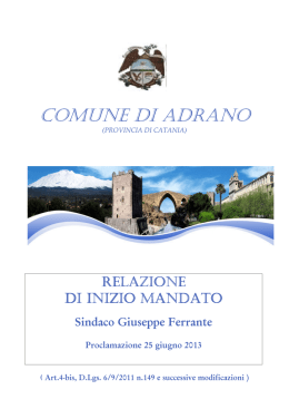 la relazione di inizio mandato del sindaco