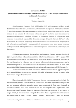 Corte cost. n.49/2015, giurisprudenza della Corte europea dei diritti