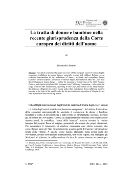Tratta di donne e bambini nella giurisprudenza della Corte Europea
