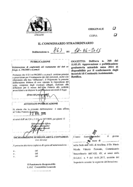 IL COMMISSARIO STRAORDINARIO - Azienda Sanitaria Locale