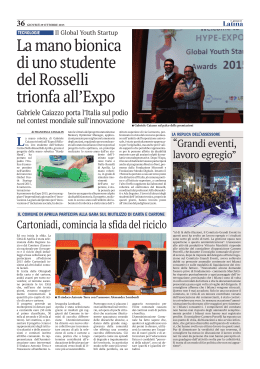 La mano bionica di uno studente del Rosselli trionfa all`Expo