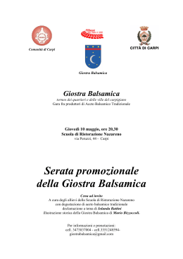 Giostra Balsamica , programma