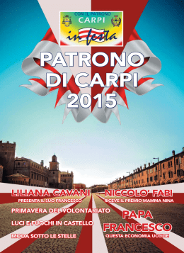 Speciale Patrono - Patrono di Carpi, calendario programma 2015