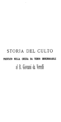 Storia del culto prestato nelle Chiesa da tempo immemorabile al B