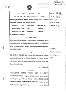 Corte App. Brescia - Stranieri in Italia