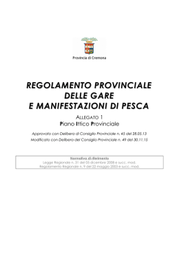 Regolamento Provinciale Gare Manifestazioni di Pesca D.C.P. 45