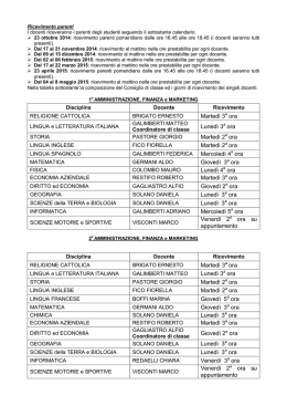 Marted&igrave; 3a ora Luned&igrave; 3a ora Marted&igrave; 2a ora Marted&igrave; 2a ora