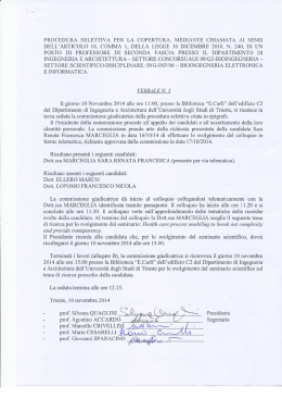 Terzo verbale - Universit&agrave; degli Studi di Trieste