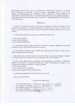 Secondo verbale - Universit&agrave; degli Studi di Trieste