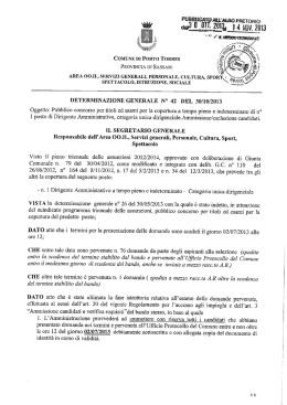 det. n. 42 del 30.10.2013 ammissione-escl