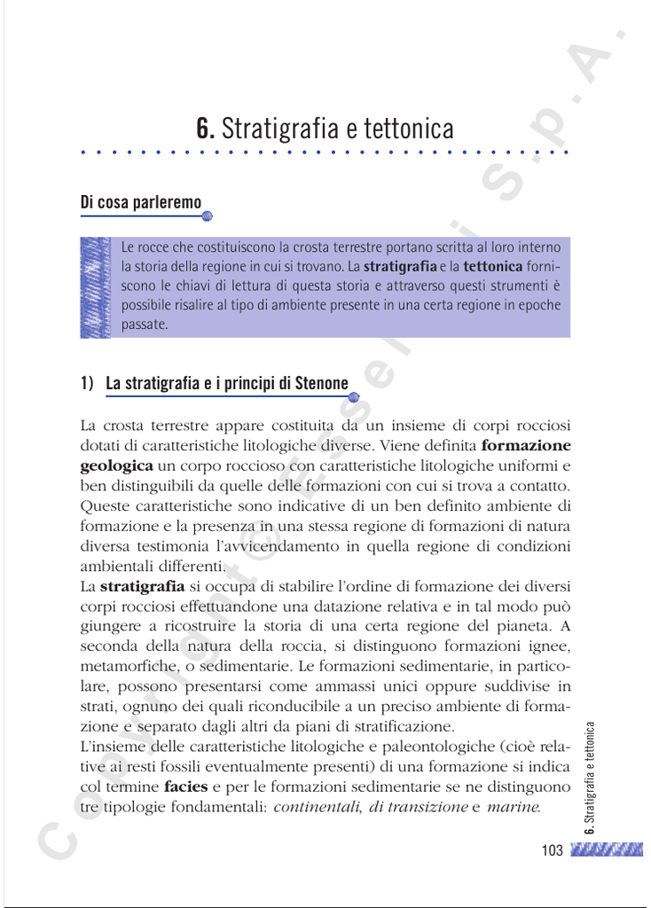Stratigrafia relativa datazione