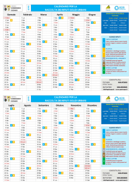 f @ CALENDARIO PER LA a2a - Sito ufficiale del Comune di